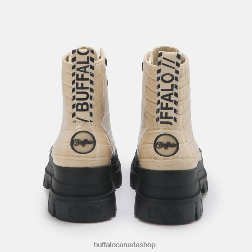 ASPHA LACE UP HI Bootie Flat vegan Cream Buffalo ZL64TZ371 |Boots