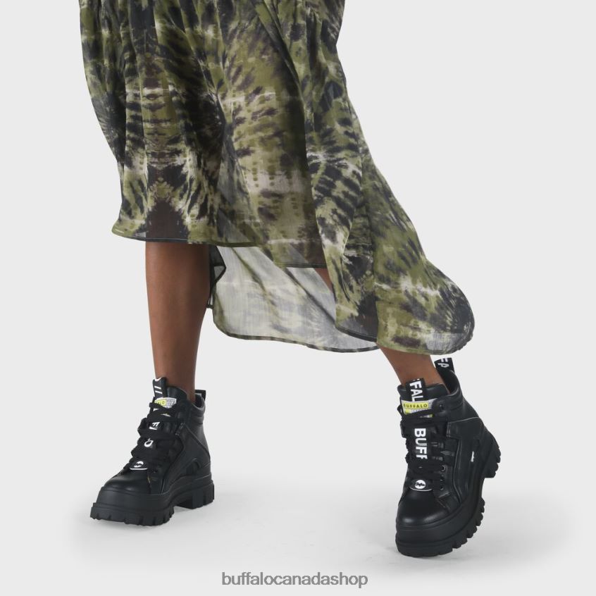 ASPHA NC MID Bootie Flat vegan Black Buffalo ZL64TZ198 |Boots