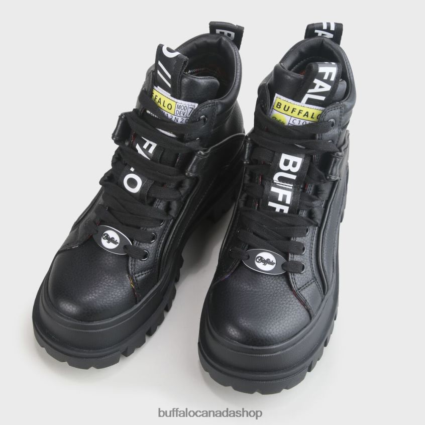 ASPHA NC MID Bootie Flat vegan Black Buffalo ZL64TZ198 |Boots