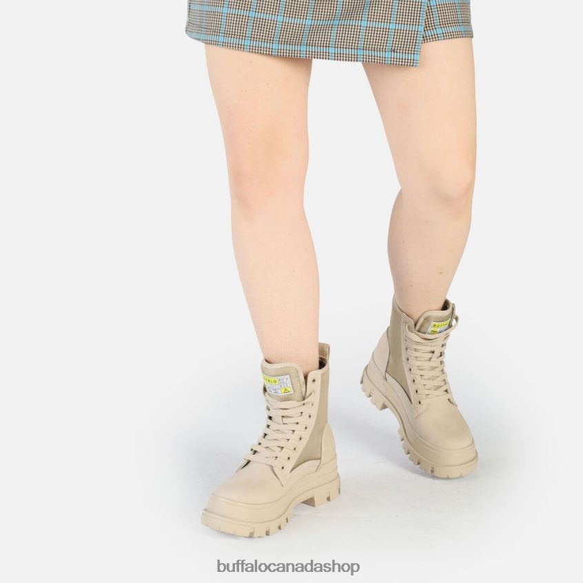 Aspha COM2 Laceup Mid Ankle-Boot vegan Cream Buffalo ZL64TZ189 |Boots