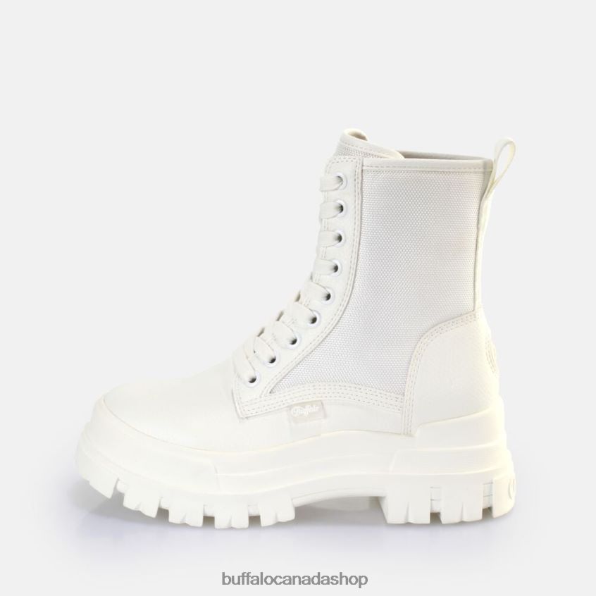 Aspha COM2 Laceup Mid Ankle Boot vegan White Buffalo ZL64TZ191 |Boots