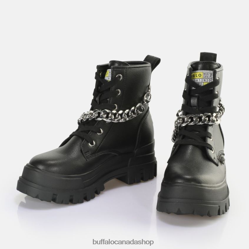 Aspha Chain Ankle Boot vegan Black/Silver Buffalo ZL64TZ473 |Boots