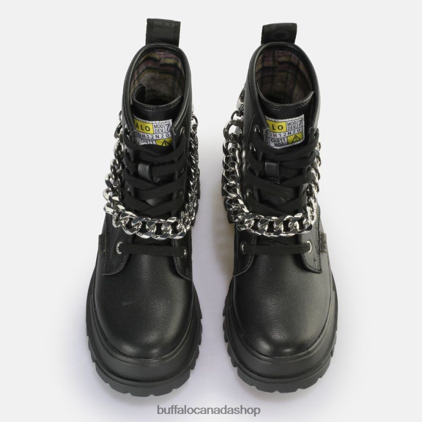 Aspha Chain Ankle Boot vegan Black/Silver Buffalo ZL64TZ473 |Boots