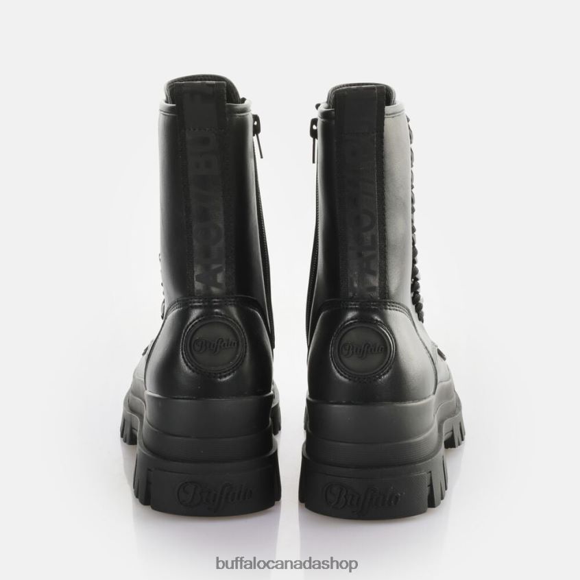 Aspha Chain Laceup MID Ankle-Boot vegan Black Buffalo ZL64TZ784 |Boots