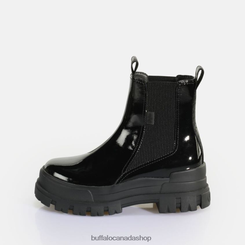 Aspha Chelsea Mid Ankle-Boot vegan Black Buffalo ZL64TZ479 |Boots