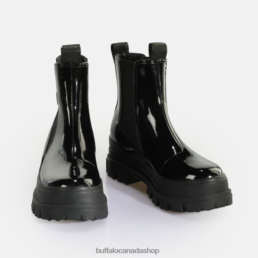 Aspha Chelsea Mid Ankle-Boot vegan Black Buffalo ZL64TZ479 |Boots