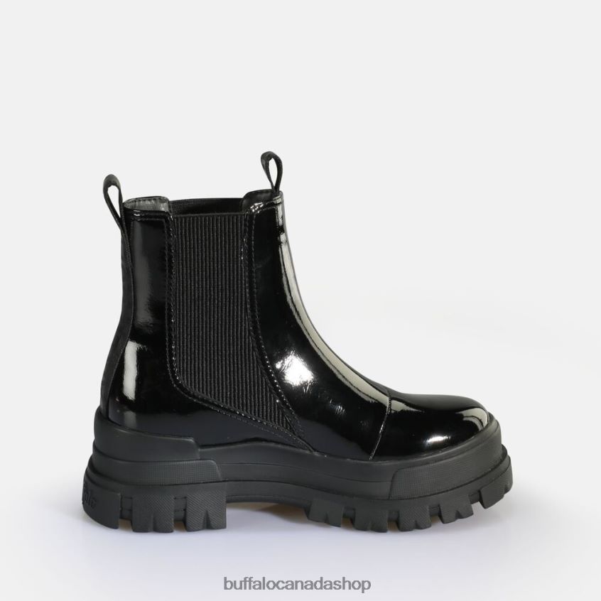 Aspha Chelsea Mid Ankle-Boot vegan Black Buffalo ZL64TZ479 |Boots