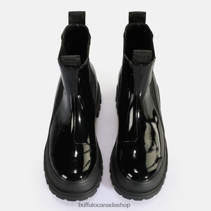 Aspha Chelsea Mid Ankle-Boot vegan Black Buffalo ZL64TZ479 |Boots