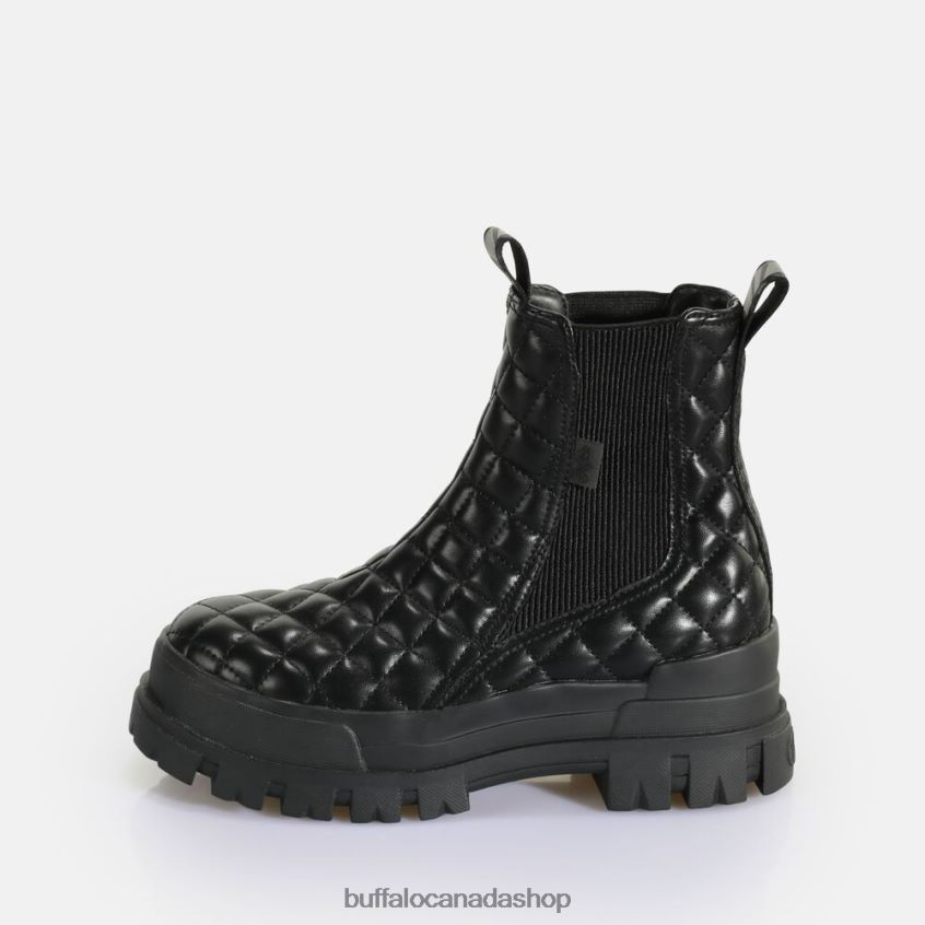 Aspha Chelsea Mid ankle boot vegan Black Pad Buffalo ZL64TZ536 |Boots