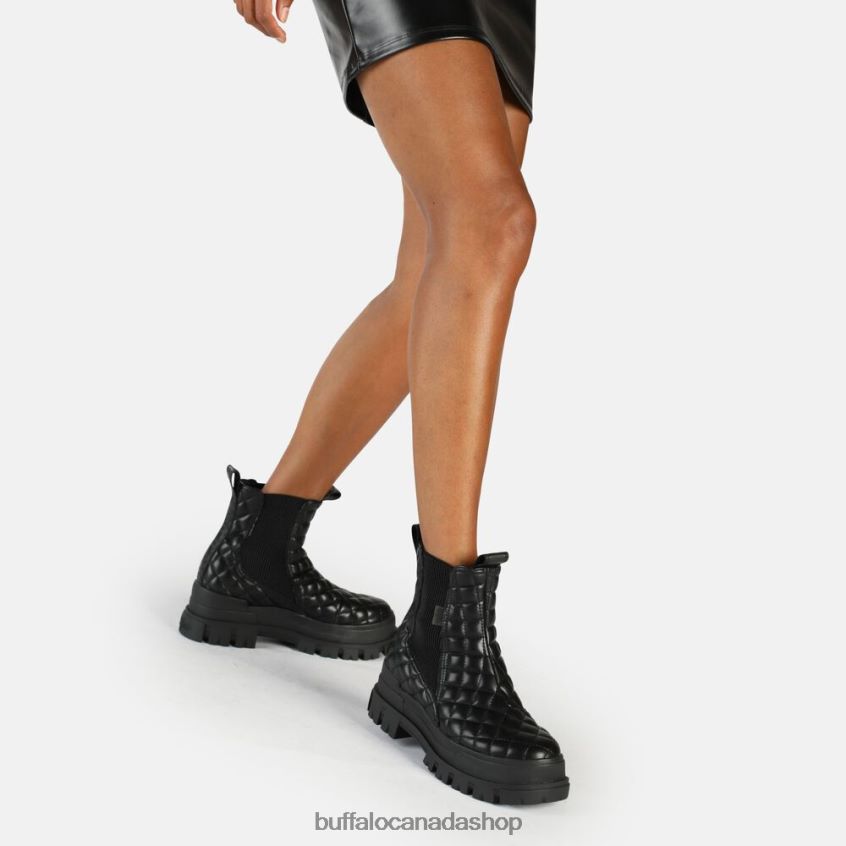 Aspha Chelsea Mid ankle boot vegan Black Pad Buffalo ZL64TZ536 |Boots