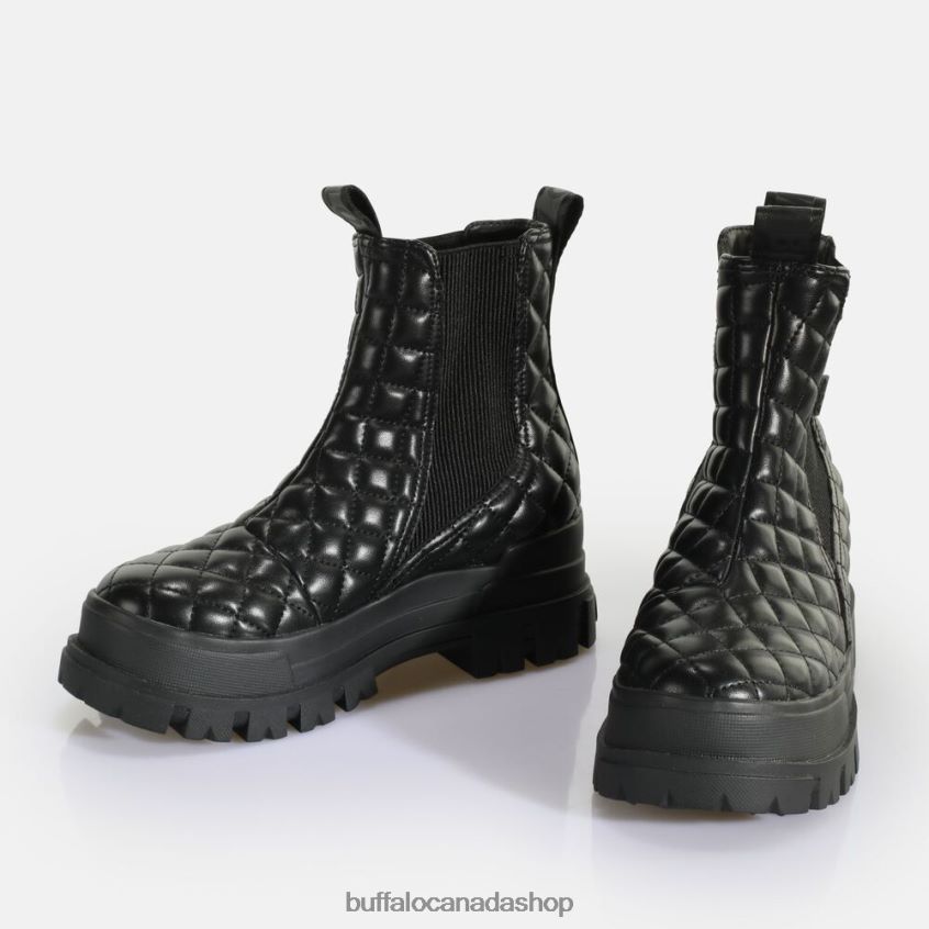 Aspha Chelsea Mid ankle boot vegan Black Pad Buffalo ZL64TZ536 |Boots