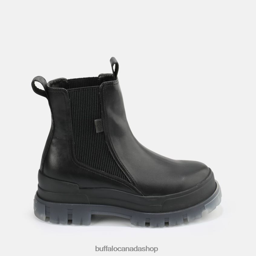 Aspha Chelsea vegan mid ankle boots Black/Transparent Buffalo ZL64TZ896 |Boots