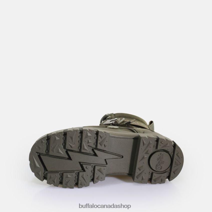 Aspha Com1 Laceup Mid vegan ankle boot Khaki Buffalo ZL64TZ582 |Boots