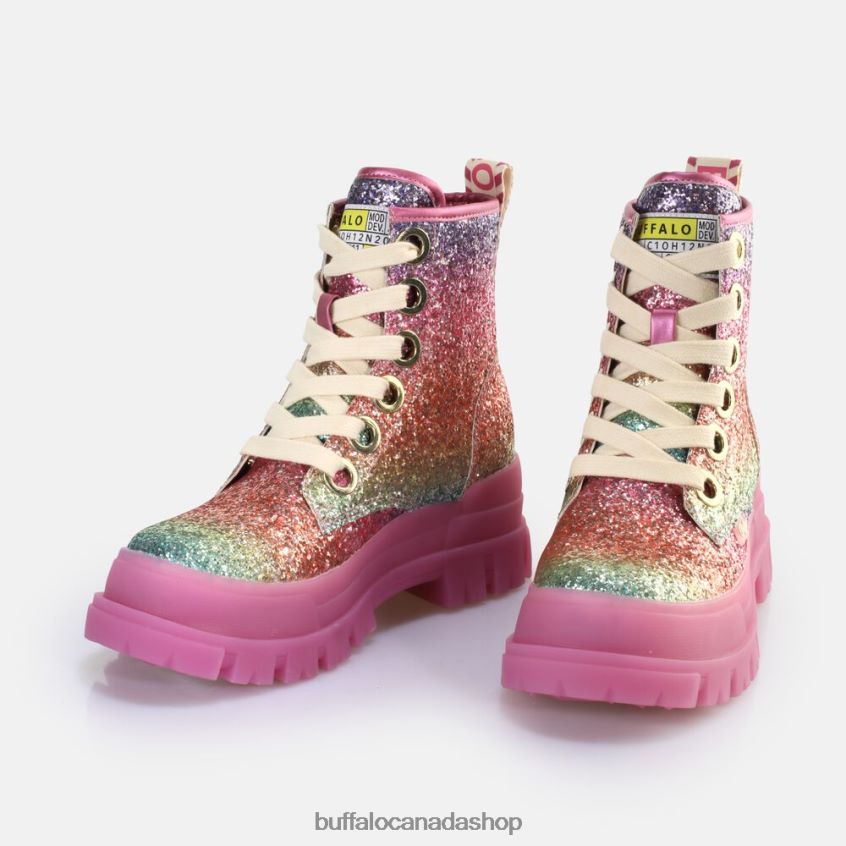 Aspha Lace Up HI Ankle Boot vegan Fuchsia Buffalo ZL64TZ373 |Boots