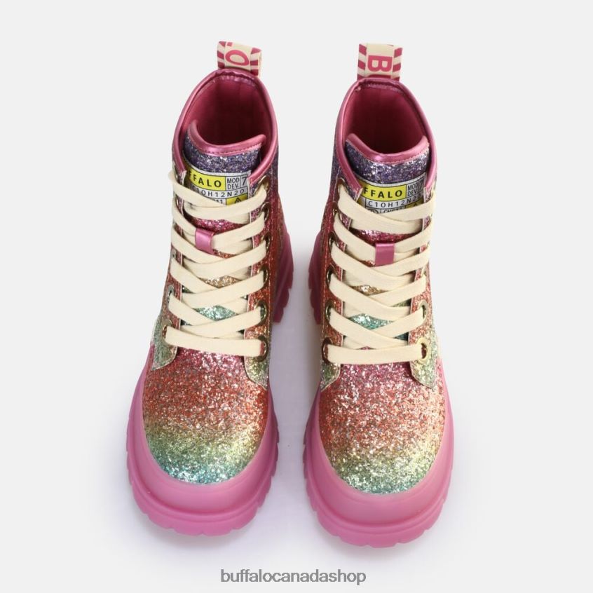 Aspha Lace Up HI Ankle Boot vegan Fuchsia Buffalo ZL64TZ373 |Boots