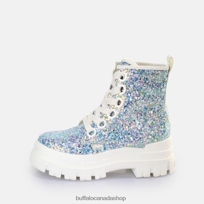 Aspha Lace Up HI Ankle Boot vegan Silver/Cream Buffalo ZL64TZ372 |Boots