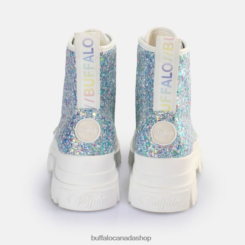 Aspha Lace Up HI Ankle Boot vegan Silver/Cream Buffalo ZL64TZ372 |Boots