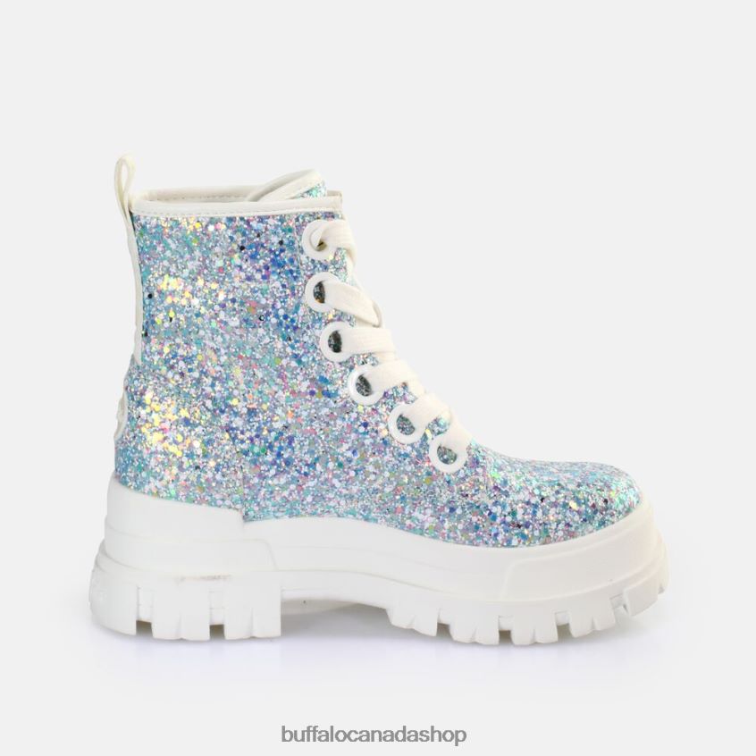 Aspha Lace Up HI Ankle Boot vegan Silver/Cream Buffalo ZL64TZ372 |Boots