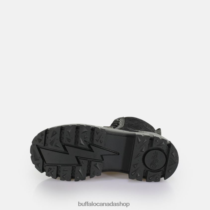 Aspha Lace Up Hi Ankle-Boot vegan Black Buffalo ZL64TZ431 |Boots