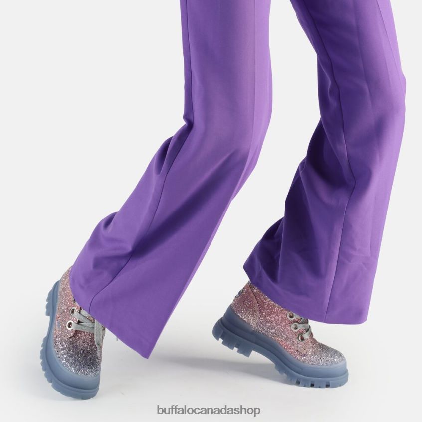 Aspha Laceup HI ankle boot vegan Mermaid Purple Buffalo ZL64TZ434 |Boots