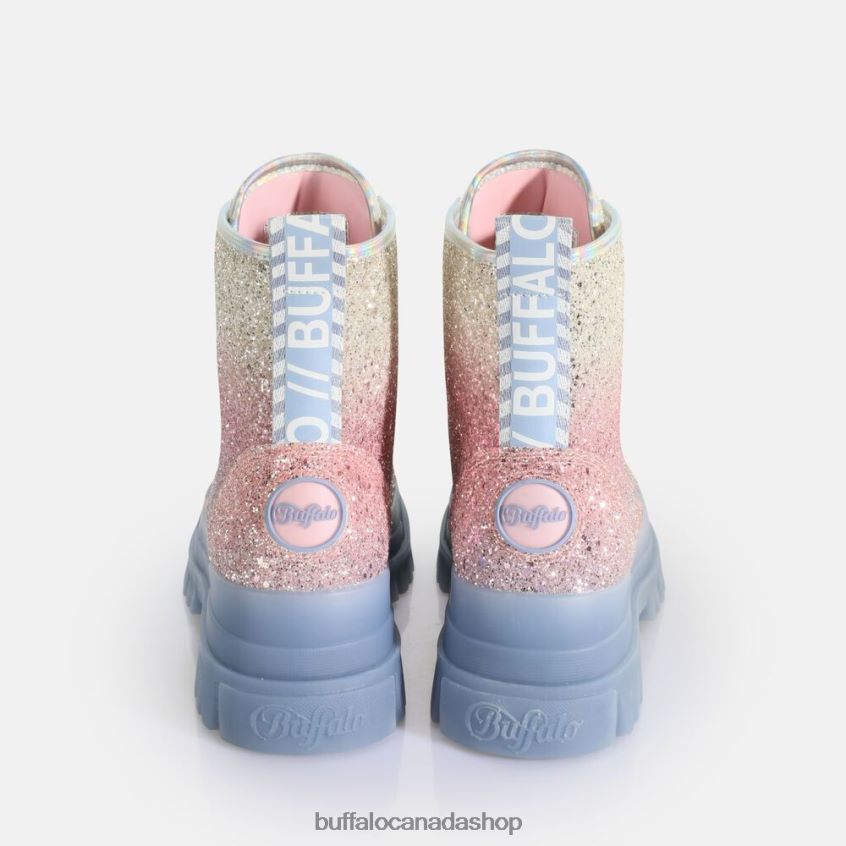 Aspha Laceup HI ankle boot vegan Mermaid Purple Buffalo ZL64TZ434 |Boots