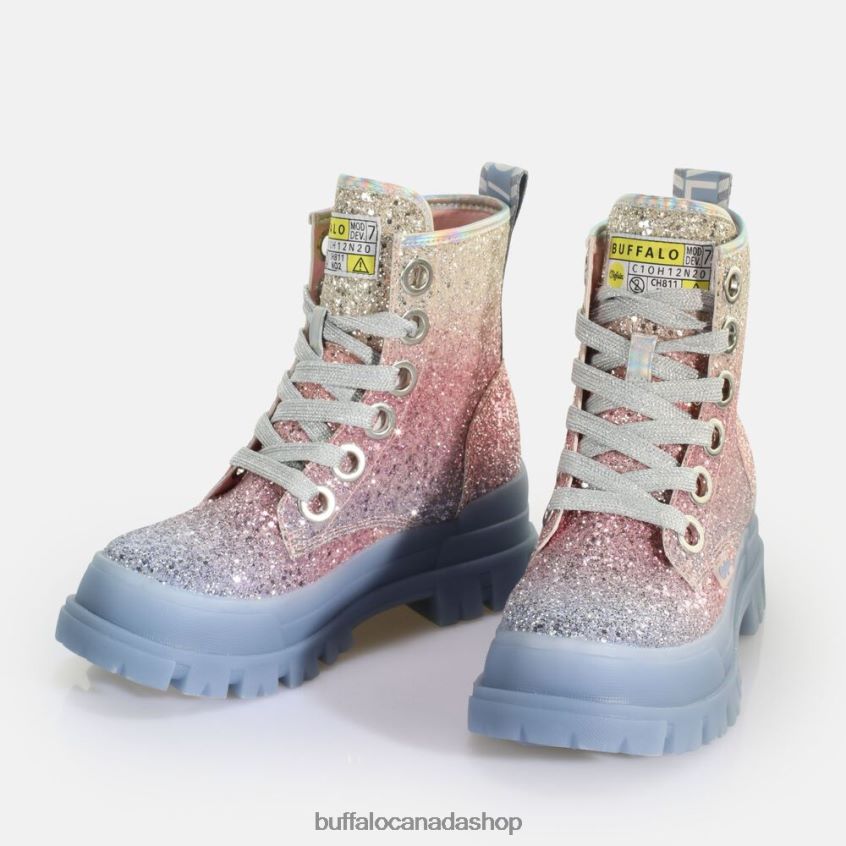 Aspha Laceup HI ankle boot vegan Mermaid Purple Buffalo ZL64TZ434 |Boots