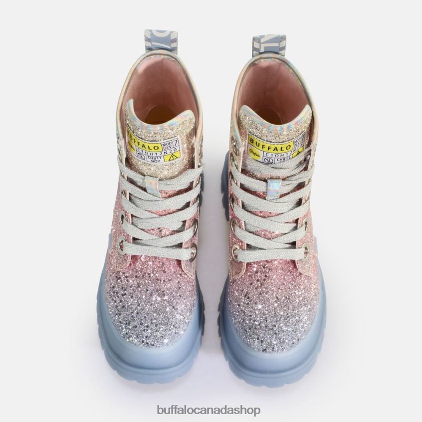 Aspha Laceup HI ankle boot vegan Mermaid Purple Buffalo ZL64TZ434 |Boots