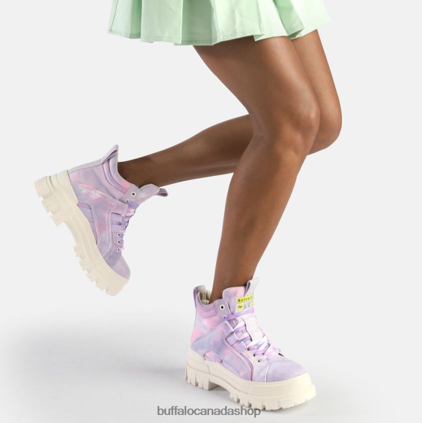 Aspha NC Mid Ankle Boot vegan Tie-Dye Lavender Buffalo ZL64TZ268 |Boots