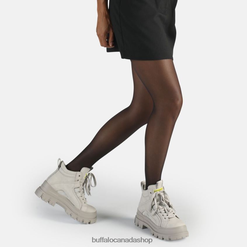 Aspha NC Mid Laceup Ankle-Boot vegan Light Grey Buffalo ZL64TZ630 |Boots