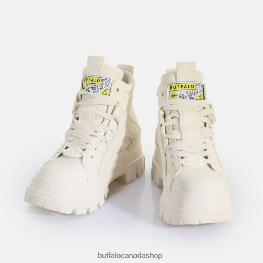 Aspha NC Mid Laceup Ankle-Boot vegan Off-White Buffalo ZL64TZ498 |Boots