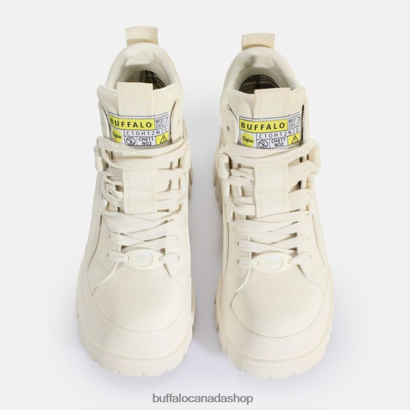 Aspha NC Mid Laceup Ankle-Boot vegan Off-White Buffalo ZL64TZ498 |Boots