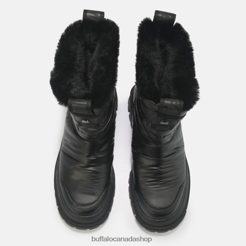 Aspha Quilt Bootie Flat vegan Black Buffalo ZL64TZ483 |Boots