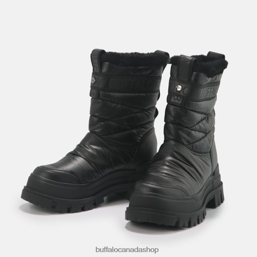 Aspha Quilt Bootie Flat vegan Black Buffalo ZL64TZ483 |Boots