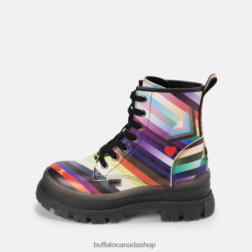 Aspha RLD Ankle-Boot vegan Black/Rainbow Buffalo ZL64TZ866 |Boots