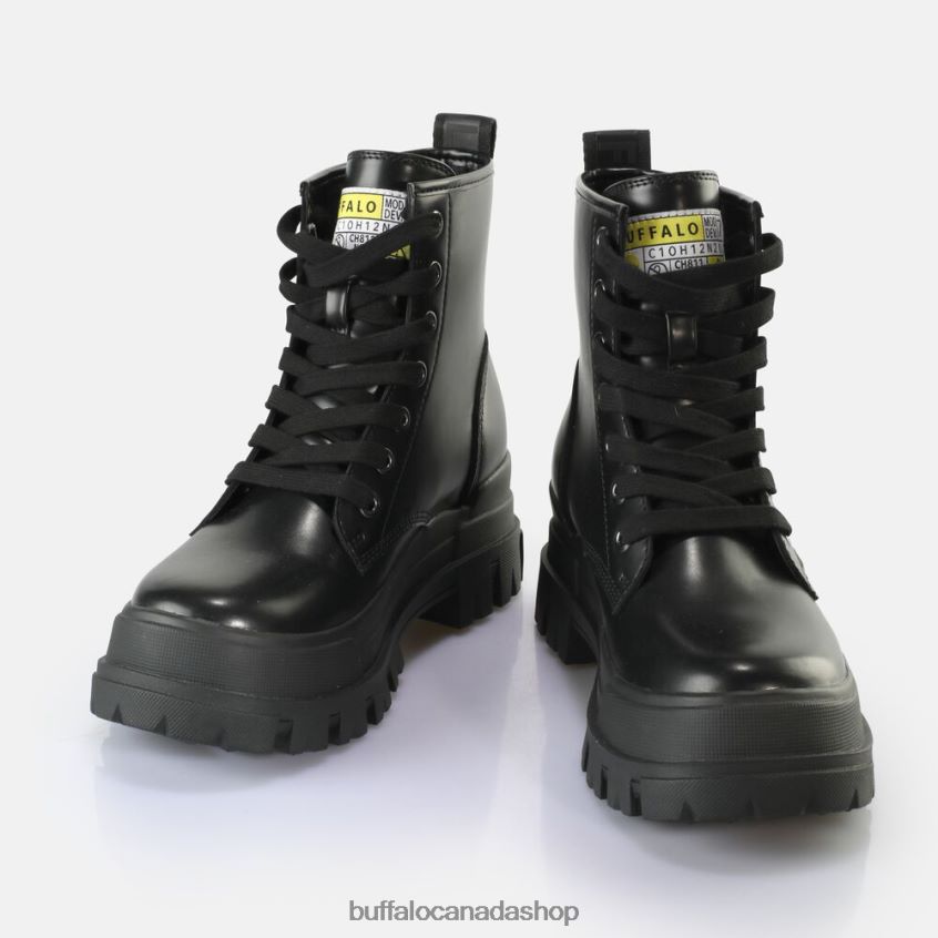 Aspha RLD Buttons Ankle Boot vegan Black Buffalo ZL64TZ270 |Boots