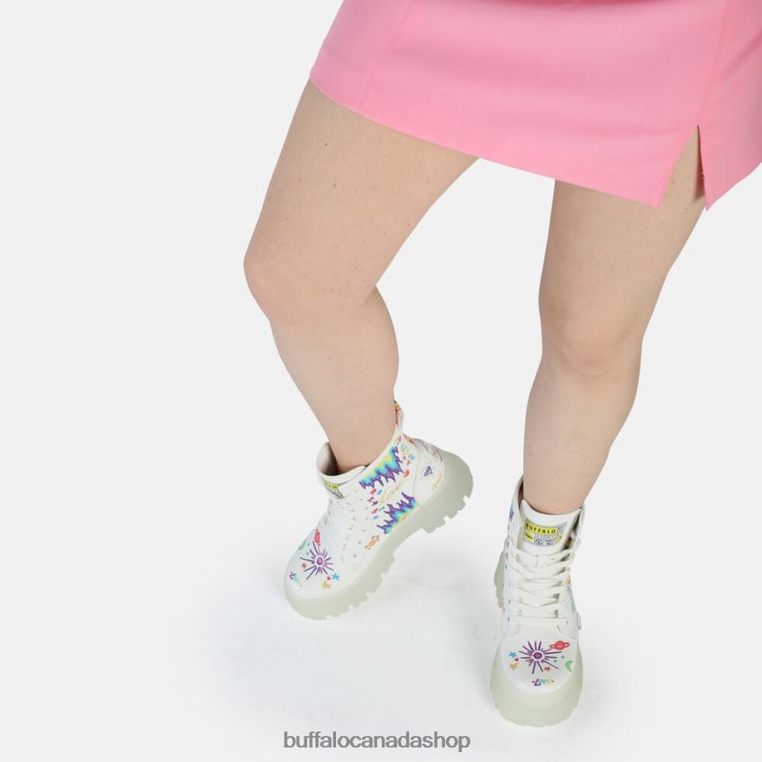 Aspha RLD ankle boot vegan White/Graffiti Buffalo ZL64TZ858 |Boots