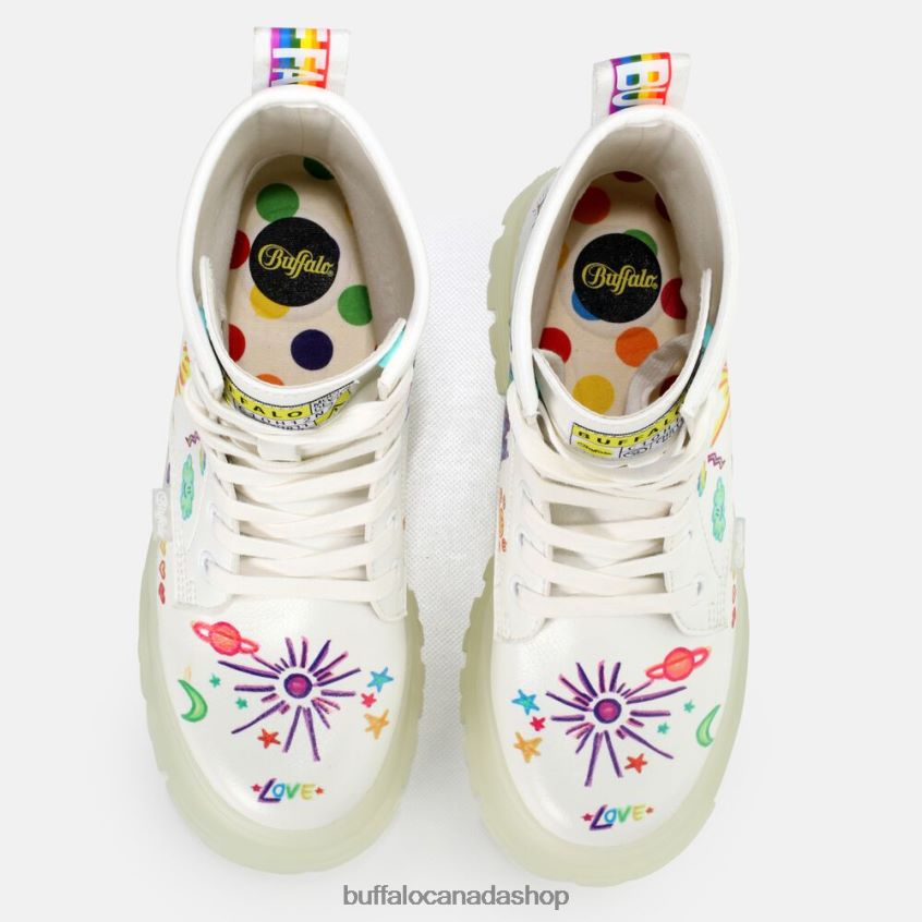 Aspha RLD ankle boot vegan White/Graffiti Buffalo ZL64TZ858 |Boots