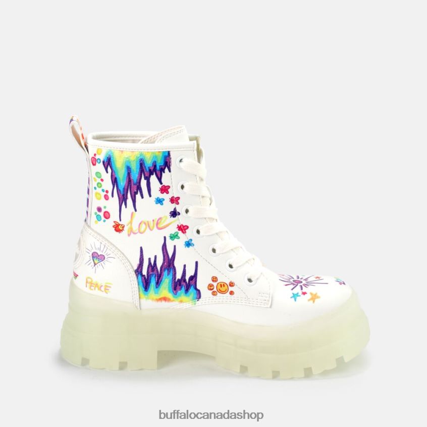 Aspha RLD ankle boot vegan White/Graffiti Buffalo ZL64TZ858 |Boots