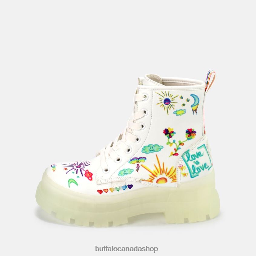 Aspha RLD ankle boot vegan White/Graffiti Buffalo ZL64TZ858 |Boots