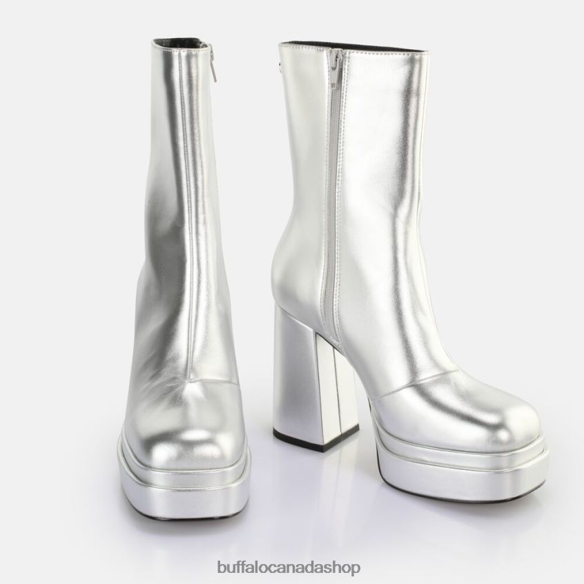 May Zip Boot Mid Ankle Boot vegan Silver Buffalo ZL64TZ532 |Boots