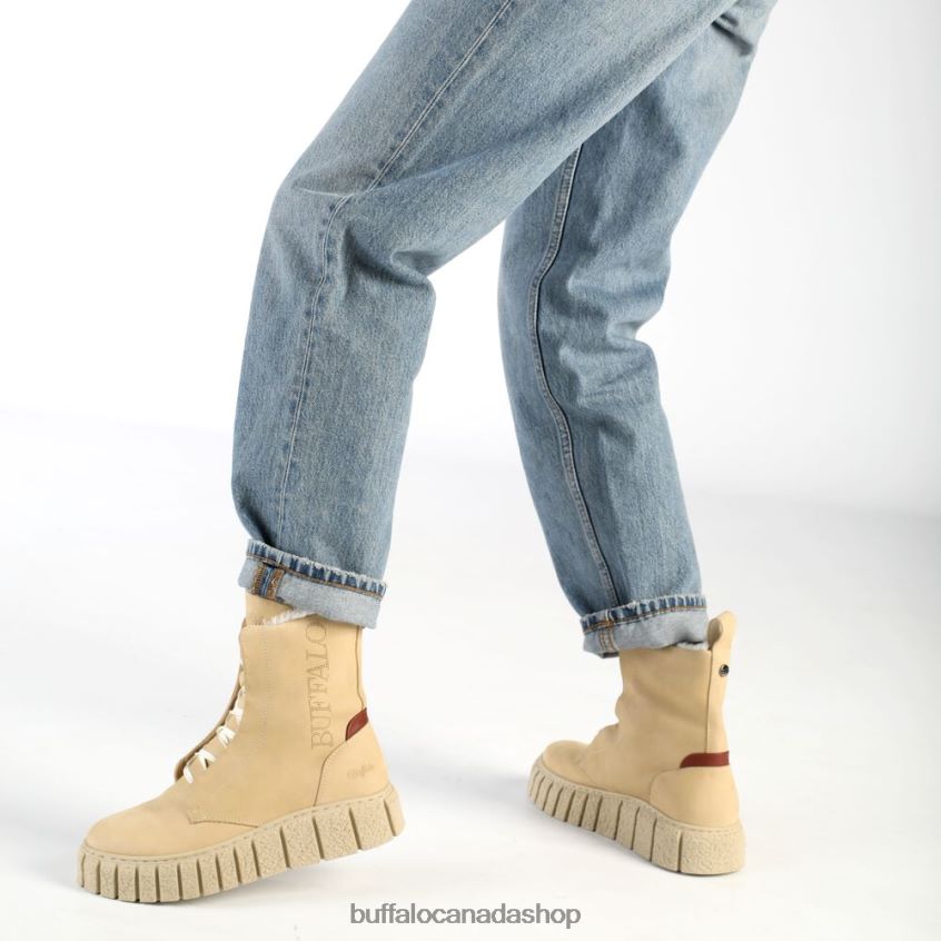 Rampa Lace Up HI Warm Ankle Boot Cream Buffalo ZL64TZ466 |Boots