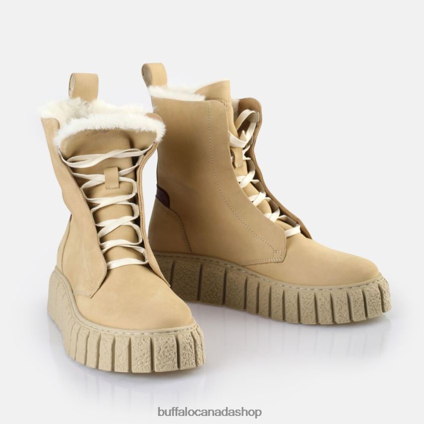 Rampa Lace Up HI Warm Ankle Boot Cream Buffalo ZL64TZ466 |Boots