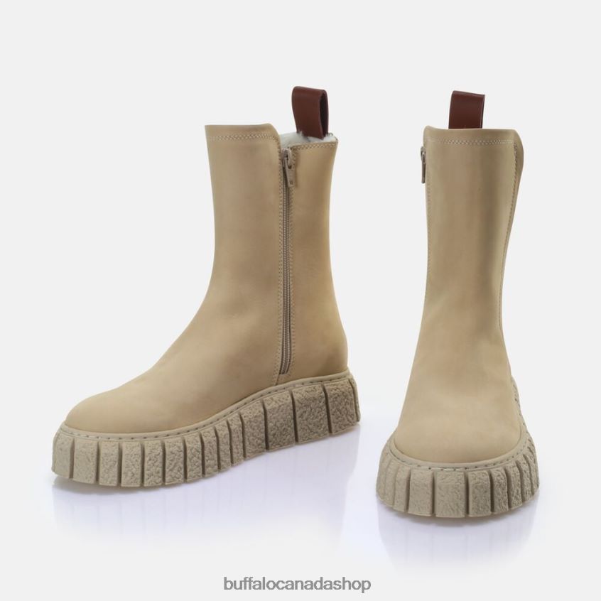 Rampa Zip Warm Ankle Boot Cream Buffalo ZL64TZ301 |Boots