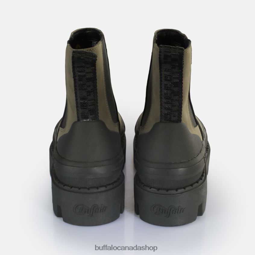 Raven Chelsea Ankle-Boot vegan Khaki/Black Buffalo ZL64TZ488 |Boots