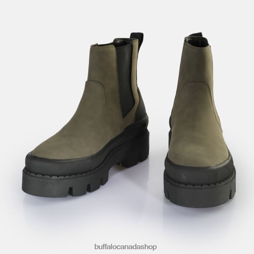 Raven Chelsea Ankle-Boot vegan Khaki/Black Buffalo ZL64TZ488 |Boots