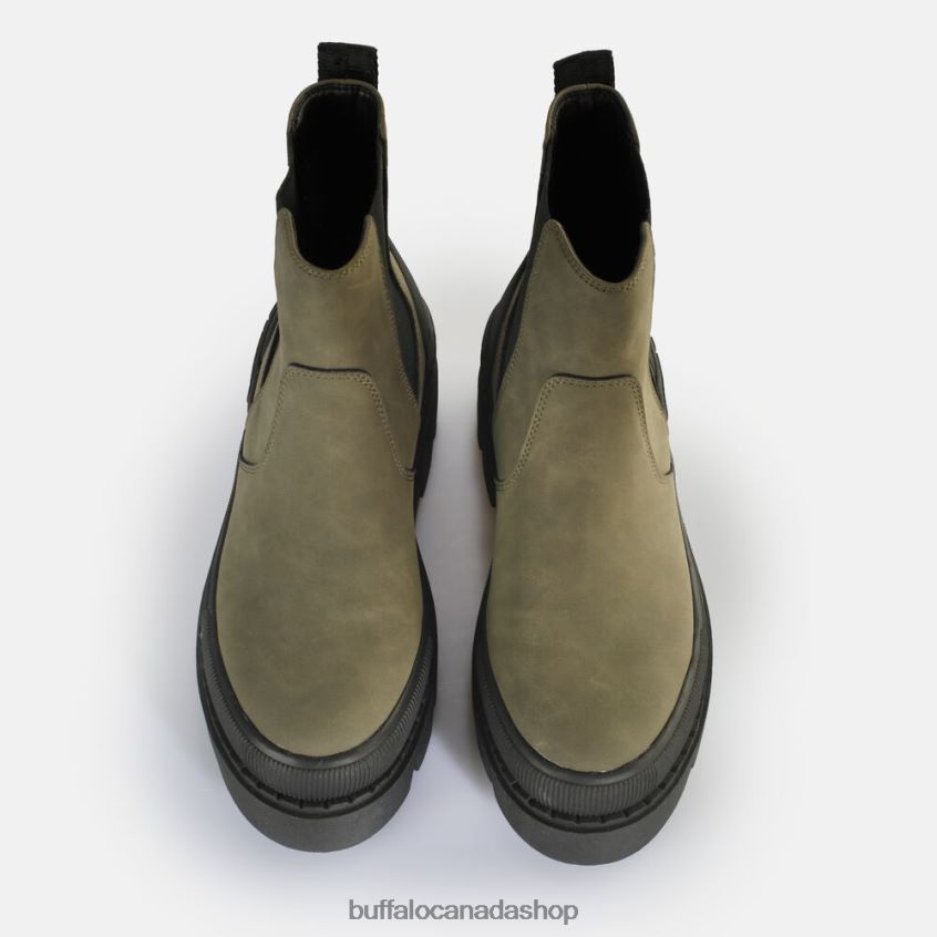 Raven Chelsea Ankle-Boot vegan Khaki/Black Buffalo ZL64TZ488 |Boots