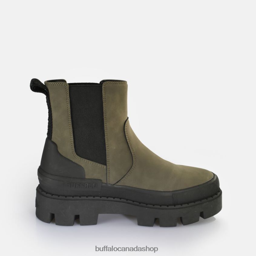 Raven Chelsea vegan ankle boot Khaki/Black Buffalo ZL64TZ362 |Boots