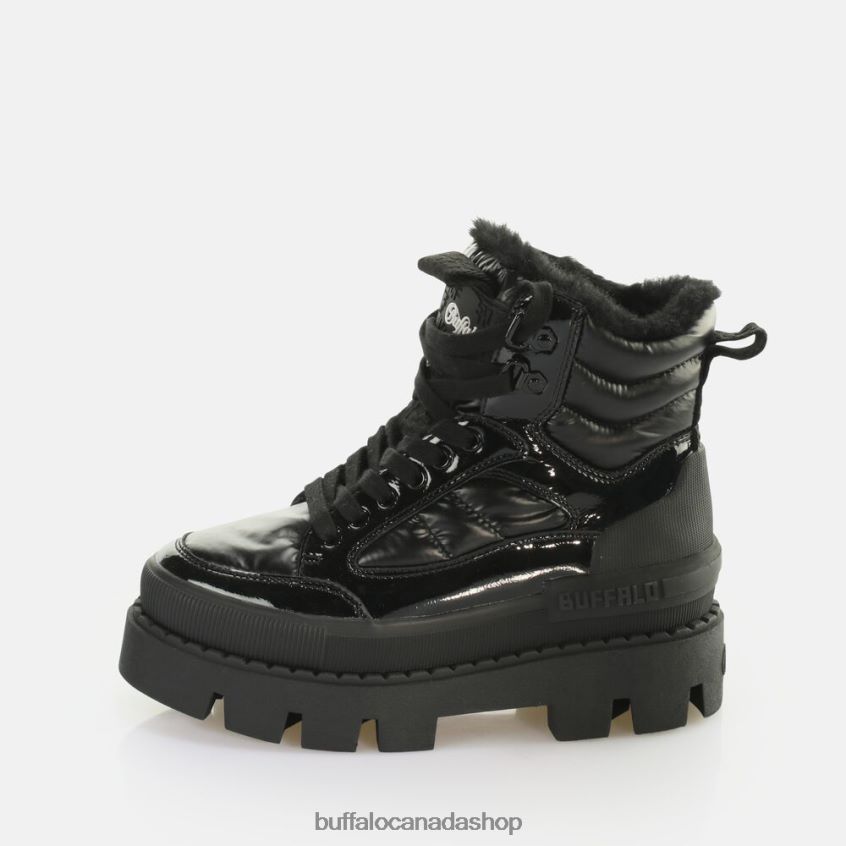 Raven Snow Laceup Mid Ankle-Boot vegan Black Buffalo ZL64TZ304 |Boots