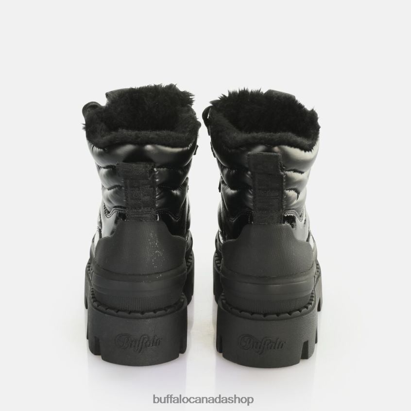 Raven Snow Laceup Mid Ankle-Boot vegan Black Buffalo ZL64TZ304 |Boots