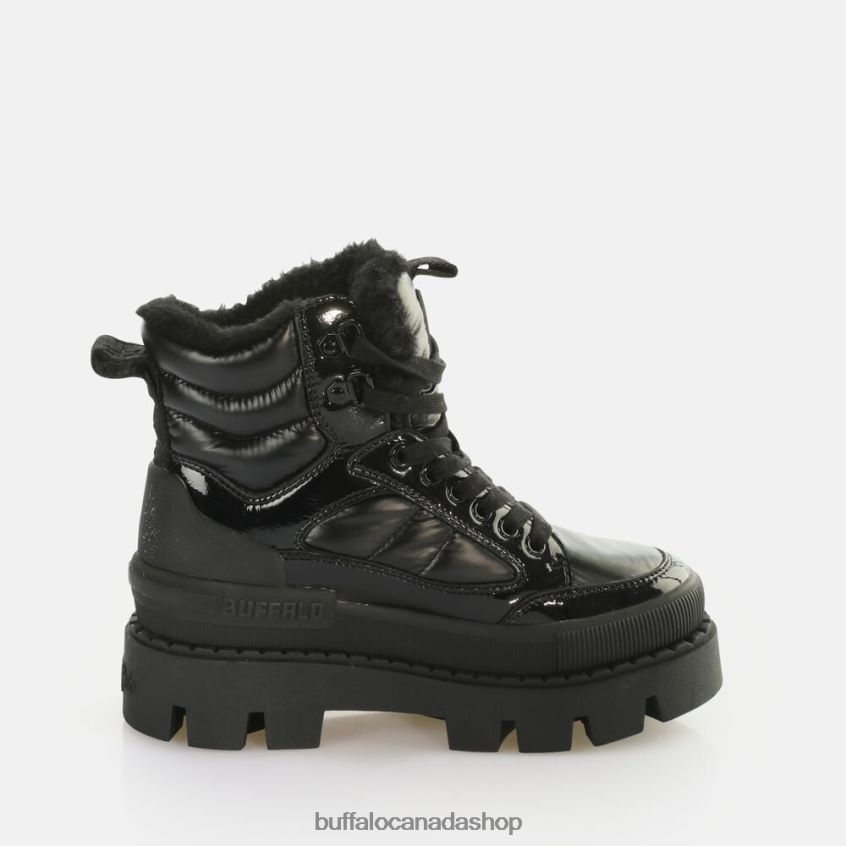 Raven Snow Laceup Mid Ankle-Boot vegan Black Buffalo ZL64TZ304 |Boots